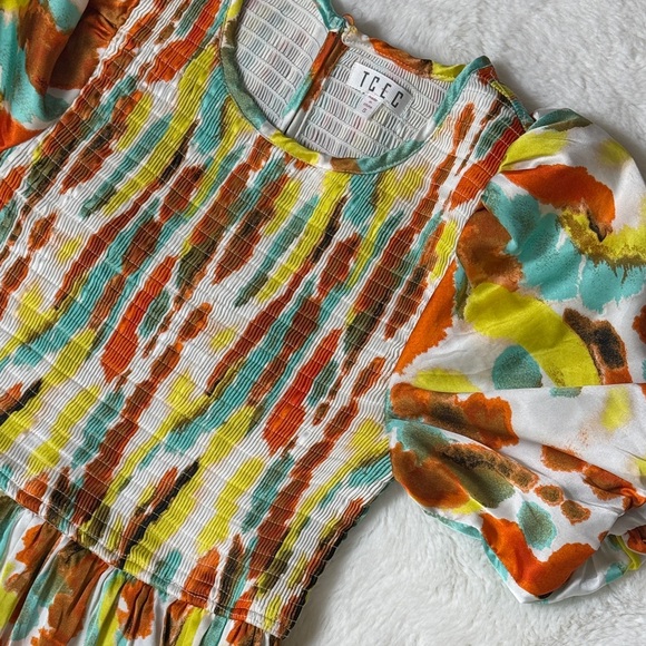 TCEC Multicolor Puff Sleeve Dress - Picture 4 of 4